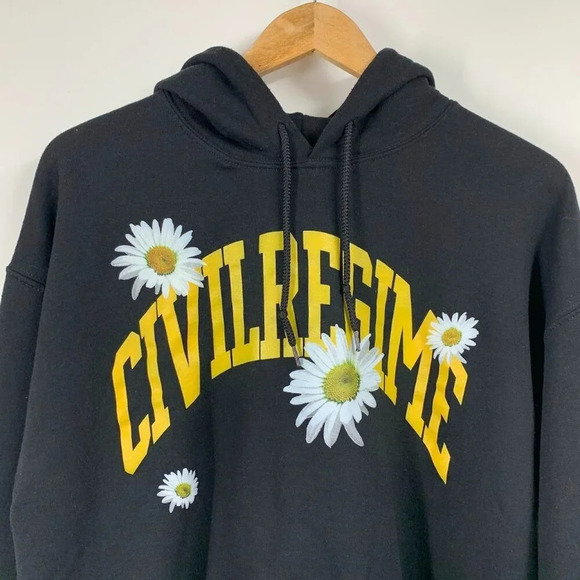 Civil Regime Men's Daisy Spellout Logo Pullover Long Sleeve Hoodie Size L - Picture 4 of 10